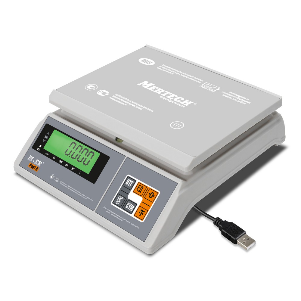 Фасовочные настольные весы Mertech M-ER 326 AFU-6.01 Post II LCD, USB, предел взвешивания (НПВ) 6 кг., дискретность 0,1 г. 3105
