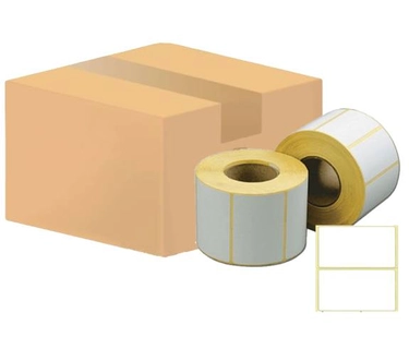 Термотрансферные этикетки 58х30 мм, полуглянец, 900 шт/р, 60 рул/коробка, диаметр втулки 40 мм (1,5 дюйма)