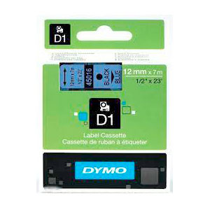 Картридж Dymo 45016/S0720560 для принтера этикеток, 12 мм x 7 м, черный шрифт на голубой ленте