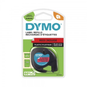 Картридж Dymo 91203/S0721630 для принтера этикеток, 12 мм x 4 м, черный шрифт на красной ленте