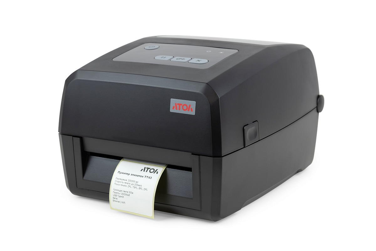Принтер этикеток АТОЛ ТТ43, 203 dpi, USB, Ethernet, RS232 60105