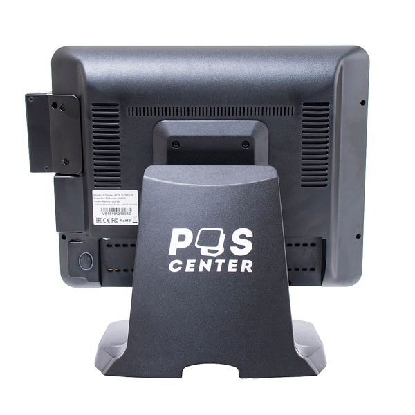 Сенсорный POS-терминал POSCenter POS100 15" IPS, P-CAP, Intel Celeron J3455, SSD 64 Гб, 4 Гб DDR3L, без MSR, без ОС, черный 801