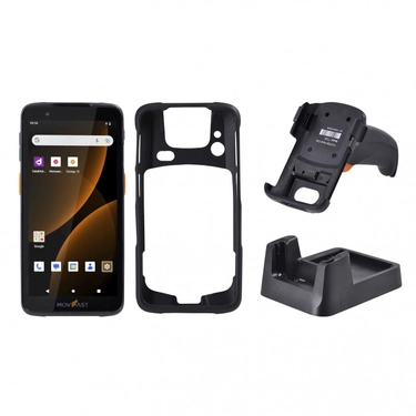 Комплект ТСД MERTECH MovFast S55 Android 13, 4 ГБ / 64 ГБ, кредл без передачи данных, рукоятка, чехол, стекло, ремешок 10005