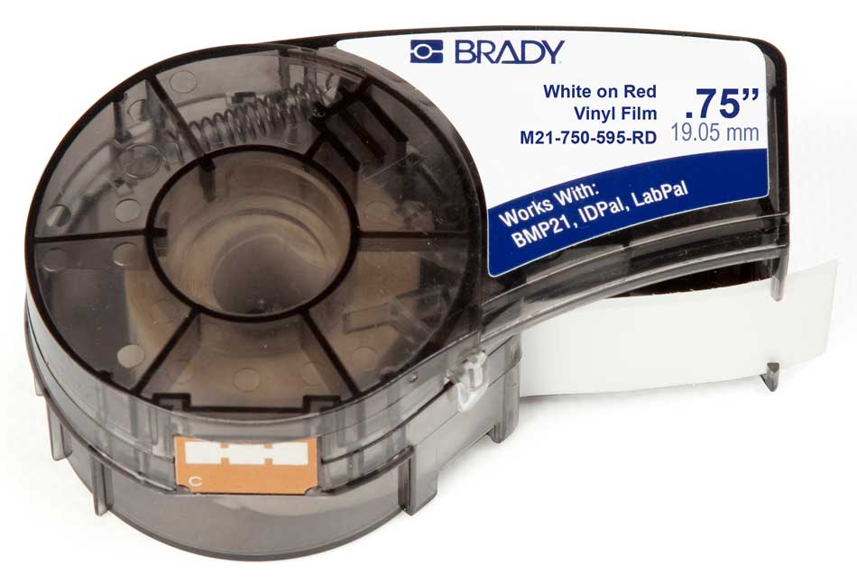 Лента Brady M21-750-595-RD 19.05 мм 6.4 м, винил, белый на красном brd142801