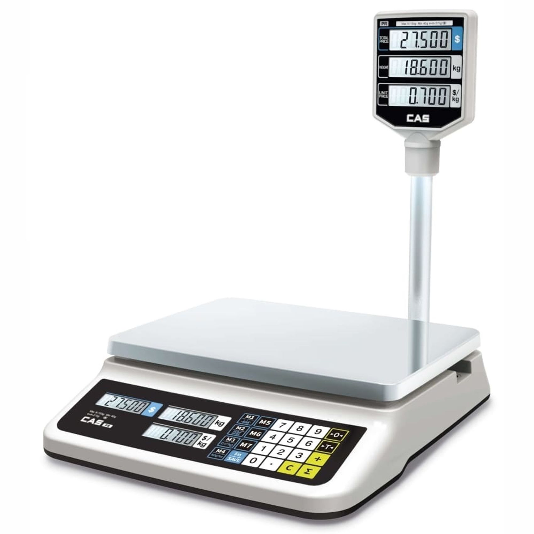 Торговые весы CAS PR-15P (LCD.II) RS-232, наибольший предел взвешивания (НПВ) 15 кг., дискретность 2 г.
