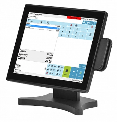 Сенсорный POS-монитор 15" АТОЛ CPOS-15TM, P-CAP,  черный, ридер МК, без рамки 40853
