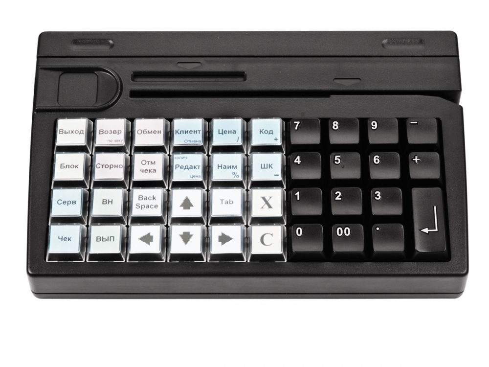 Программируемая клавиатура Posiflex KB-4000U-B, USB, c ридером магнитных карт 22720