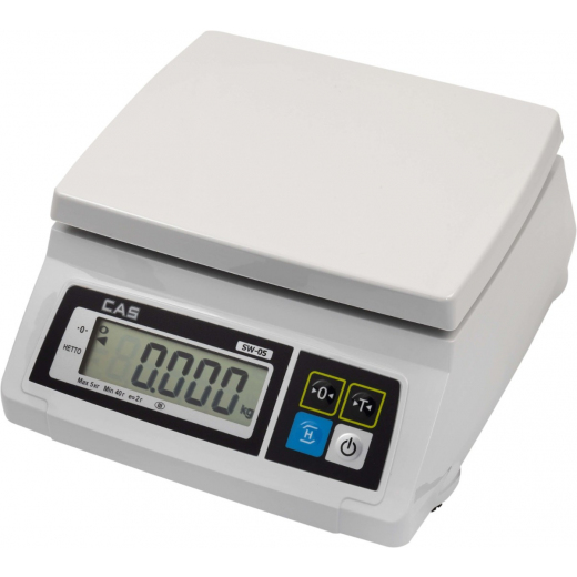 Настольные порционные весы CAS SW-05 RS-232, предел взвешивания (НПВ) 5 кг., дискретность 2 г.