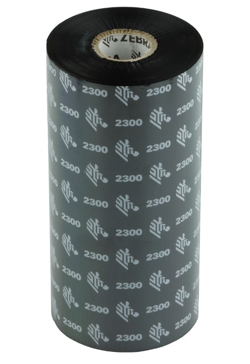Риббон Zebra 2300 220 мм х 450 м, Wax, намотка OUT, втулка ширина 220 мм, диаметр 25,4 мм (1 дюйм), 02300BK22045
