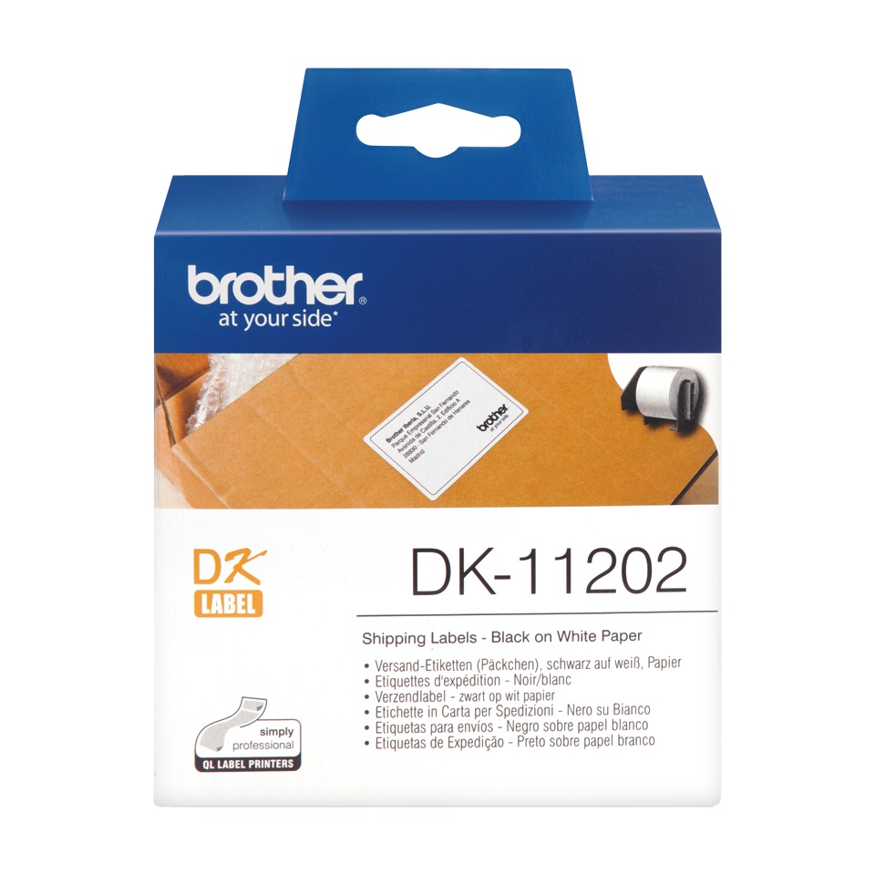 Самоклеящиеся бумажные этикетки Brother DK11202 белые 62х100 мм (300 шт.)