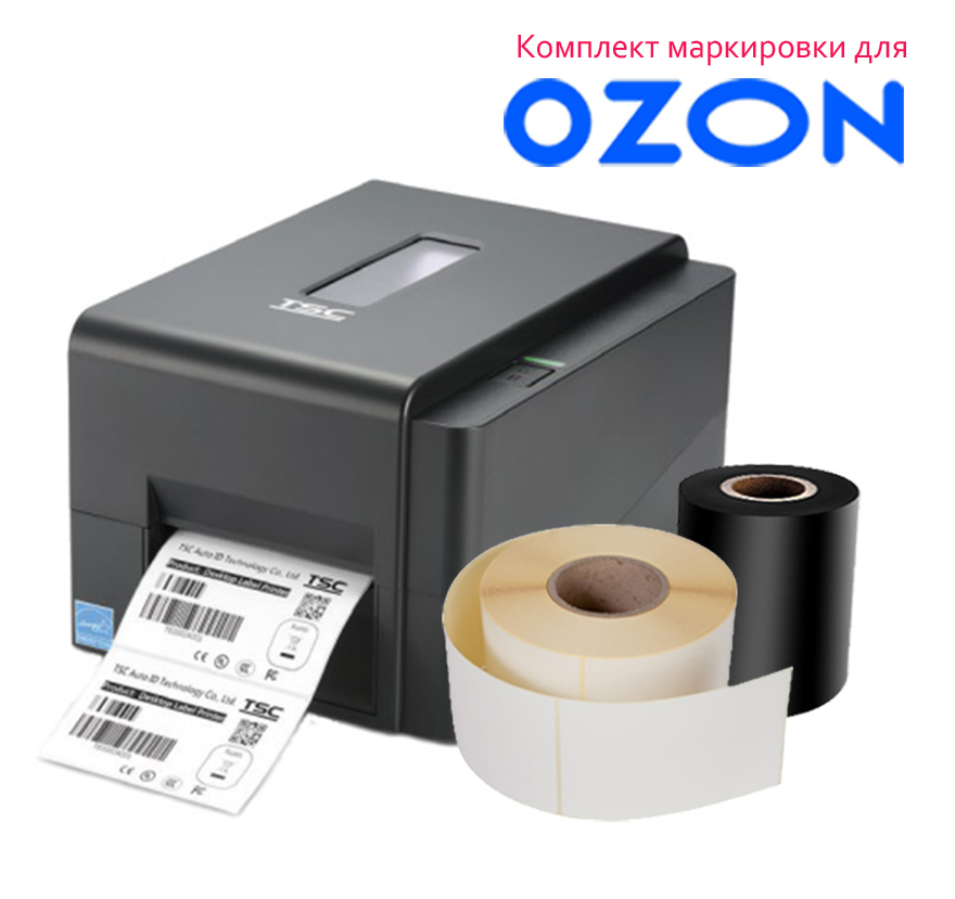 Термотрансферный принтер этикеток TSC TE200 серый (для маркировки Озон)