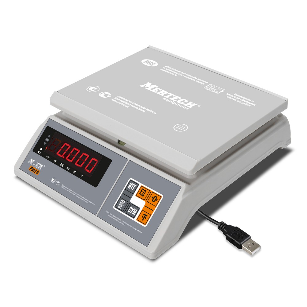 Фасовочные настольные весы Mertech M-ER 326 AFU-32.1 Post II LED USB предел взвешивания (НПВ) 32 кг., дискретность 0,1 г. 3111