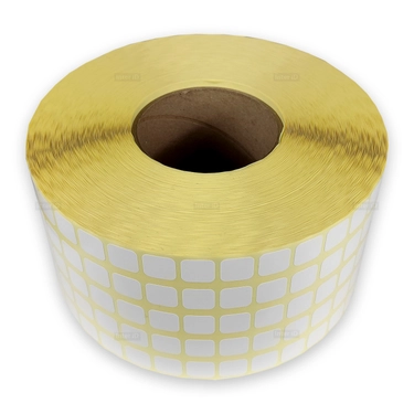 Термотрансферные этикетки 15х15 мм (5 рядов), полуглянец, 50000 шт./р., диаметр втулки 76 (2,9 дюйма)