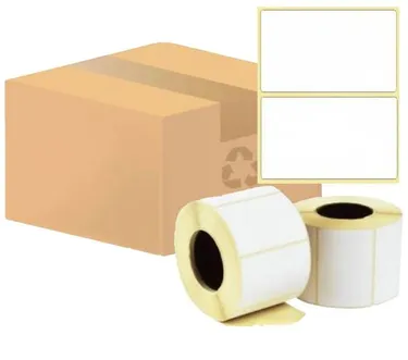 Термотрансферные этикетки 30х20 мм, полуглянец, 2000 шт./р., 70 рул./коробка, диаметр втулки 40 мм (1,5 дюйма)