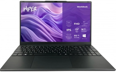 Ноутбук HIPER Workbook I151 FWBC151-I312UR16N5FABWPG 15,6", IPS, Intel Core i3 1215U 1.2Ггц, 16ГБ, SSD 512ГБ, Intel UHD Graphics, Win 11 Pro