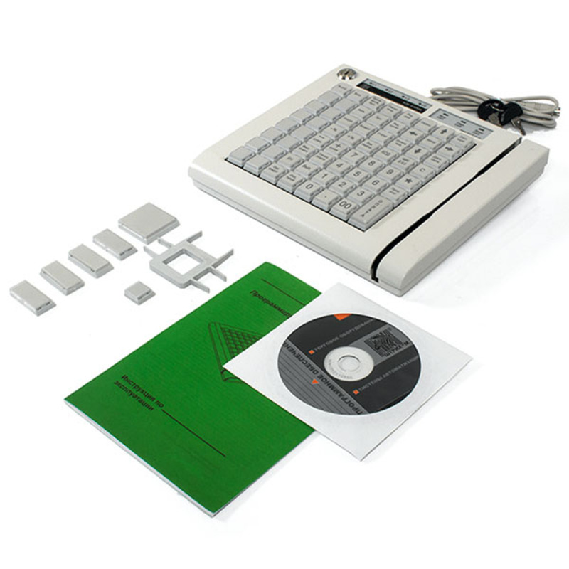 Программируемая клавиатура Штрих-М КВ-64RK 64 клавиши, считыватель магнитных карт, PS/2, бежевая 33225