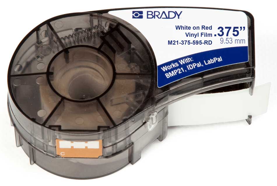 Лента Brady M21-375-595-RD 9.53 мм/6.4 м, винил, белый на красном brd142810