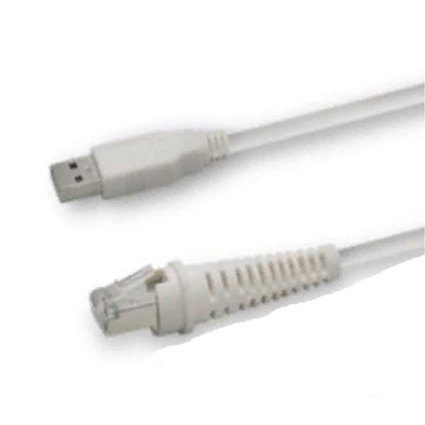 Прямой RJ45 -USB-кабель 2 метра белый для портативных сканеров CBL105U