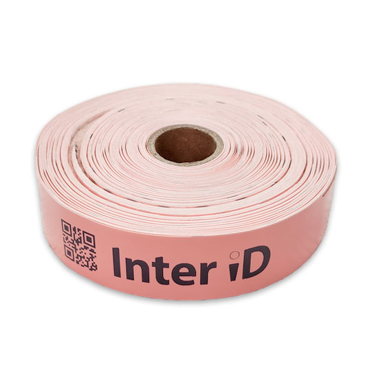 Браслет пластиковый для термопечати 279мм*25мм, 200шт./р., цвет розовый, вт. 25