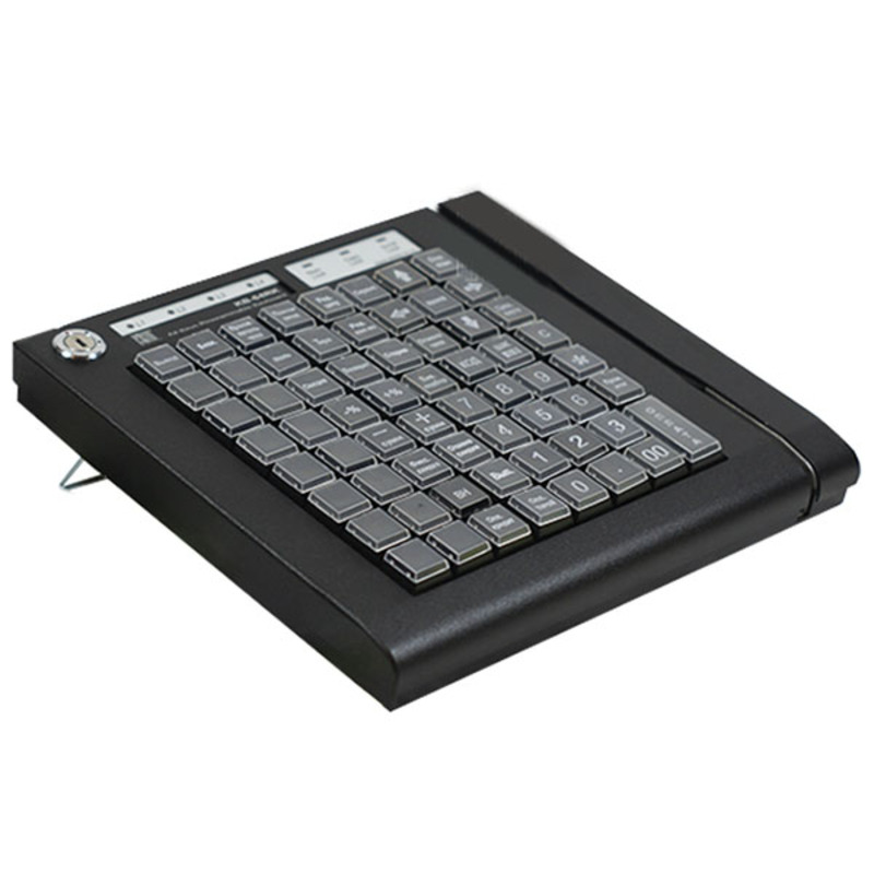 Программируемая клавиатура Штрих-М KB-64RK, 64 клавиши, ридер магнитных карт, PS/2, черная 33224